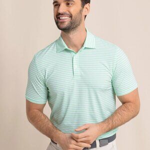 Southern Tide Green Striped Polo Shirt